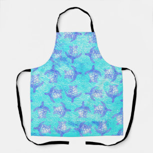 Tablier Blue Sea Turtle Print