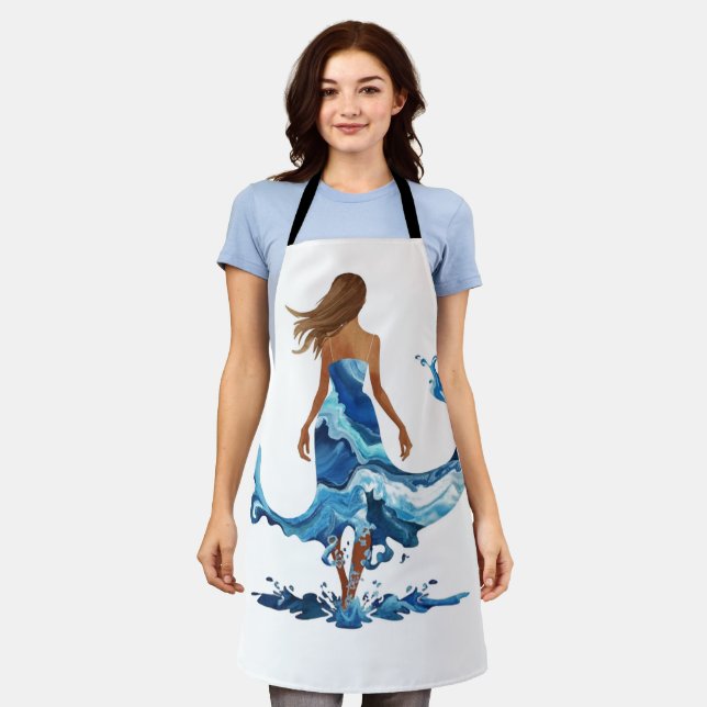 Tablier Blue Waves Ocean Girl (Porté)