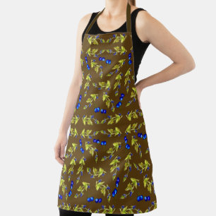 Tablier Blueberries Feuilles Brown