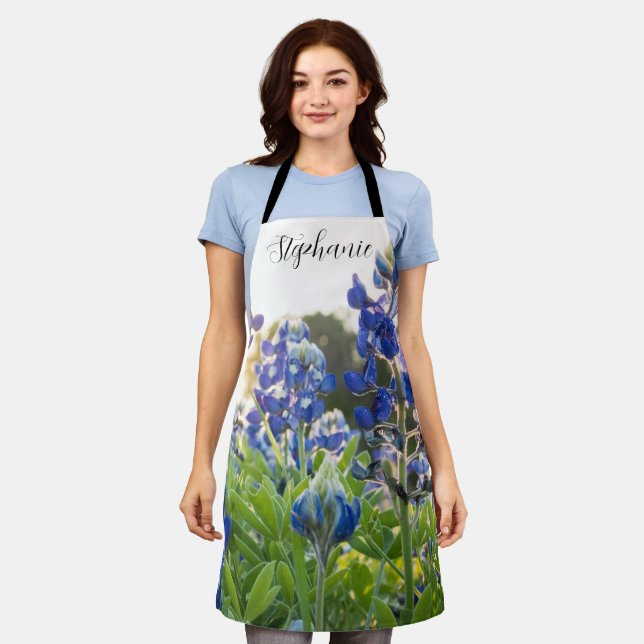 Tablier Bluebonnets Texas Fleurs Bleu Floral Lupine (Porté)
