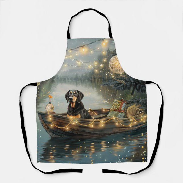 Tablier Bluetick Coonhound Noël Festive Voyage (Recto)