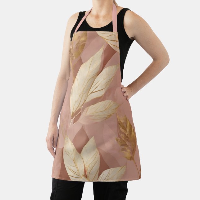 Tablier Blush Pink Gold Collection Feuille tendance Boho (Insitu)