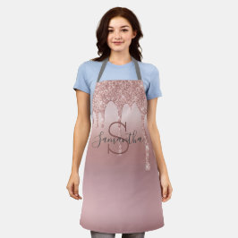 Tablier Blush Rose Gold Pailleté Tendance Rose Clair Monog