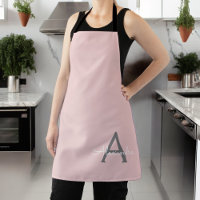 Blush Rose Gris Moderne Écriture Féminine Monogram