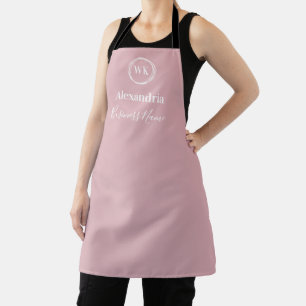 Tablier Blush Rose Monogramme Personnalisé Entreprise