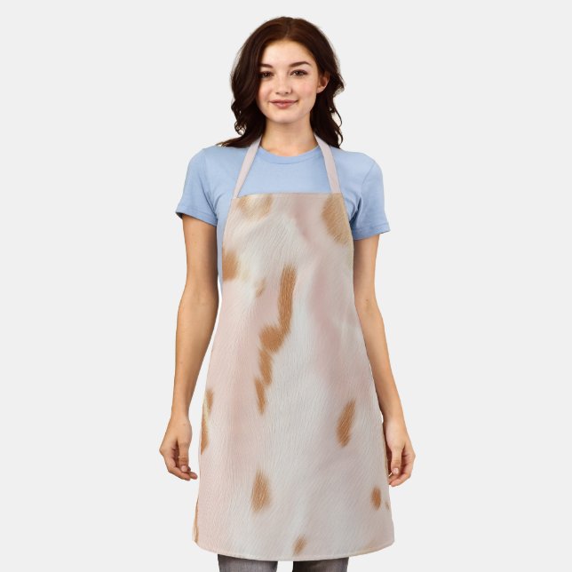 Tablier Blush Rose Tan Southwest Faux Cowhal (Porté)