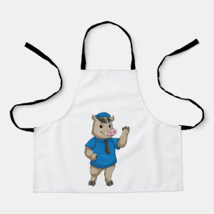 Tablier Boar en tant qu'officier de police avec casquette 