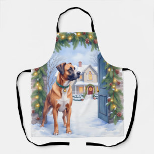Tablier Boerboel à la porte de la ferme à l'aquarelle pour