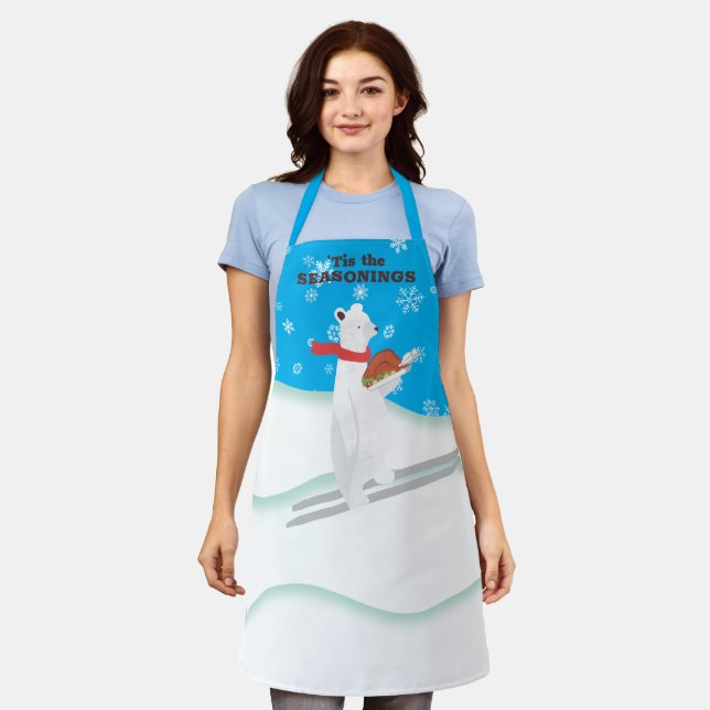 Tablier Boeuf polaire dinde vacances Noël cuisine cuisson (Porté)