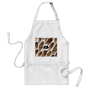 Tablier Boho Adulte Apron - Monogramme personnalisé Brown