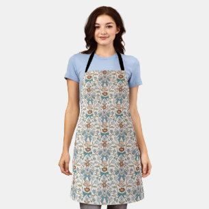 Tablier Boho Bows and Blossoms Blue