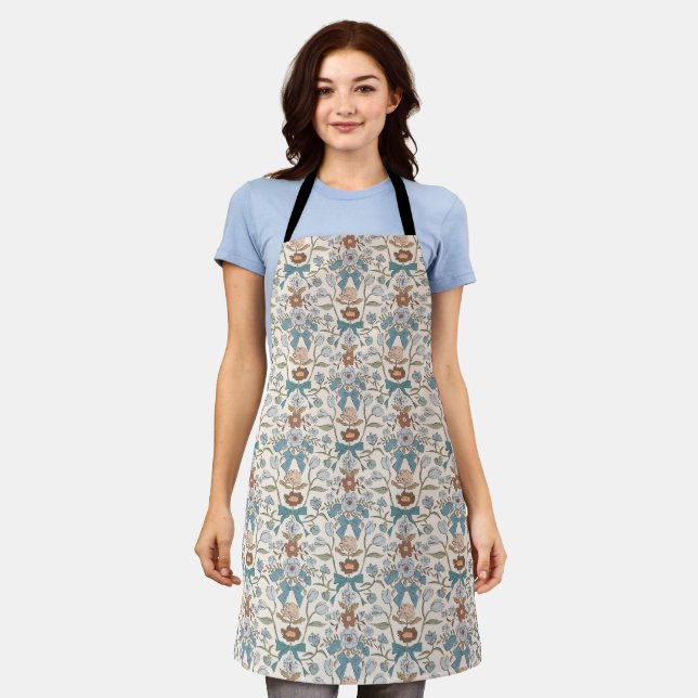 Tablier Boho Bows and Blossoms Blue (Porté)