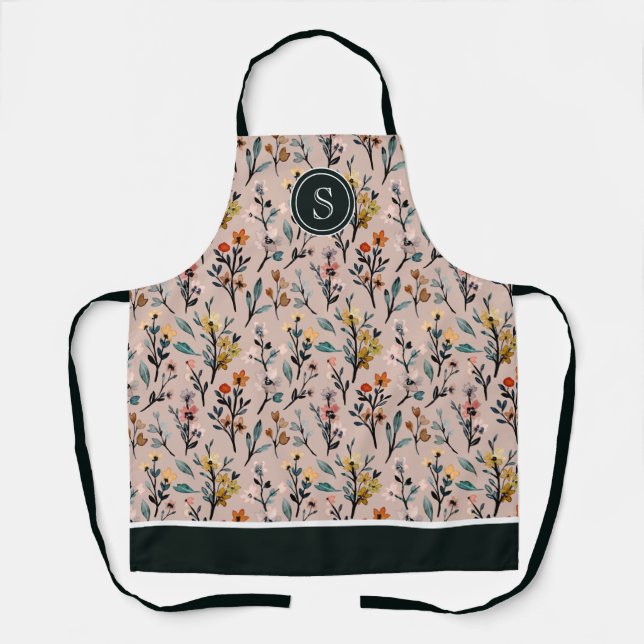 Tablier Boho Chic Vibes : Aquarelle Rose Dusty (Recto)