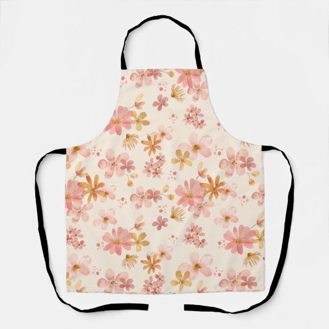 Tablier Boho hippie fleur naturelle style chalet (Recto)