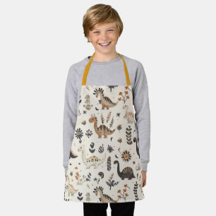 Tablier Boho Jungle Dinosaur Motif Enfants