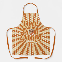 Tablier Boho Love You Mom Photo personnalisée Fête des mèr
