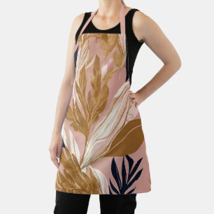 Tablier Boho rose vif Feuilles Collection moderne