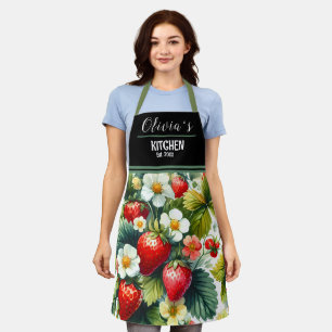 Tablier Boho Strawberry Apron - Conception florale personn