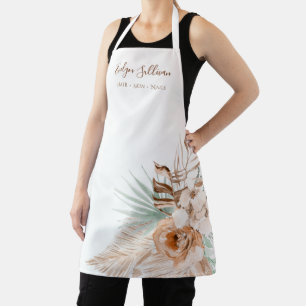 tablier boho tropical beige et menthe