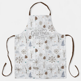 Tablier Boho Twigs & Pinecone Christmas ID986