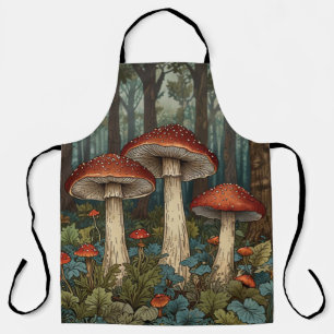 Tablier Boho vintage champignons forêt