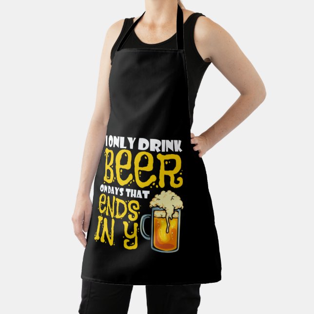 Tablier Boire Beer On Days That End In Y Drinking Joke (Insitu)