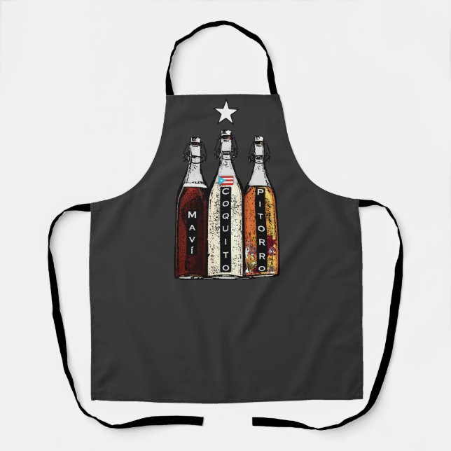 Tablier Boissons traditionnelles portoricaines 100% Boricu (Recto)