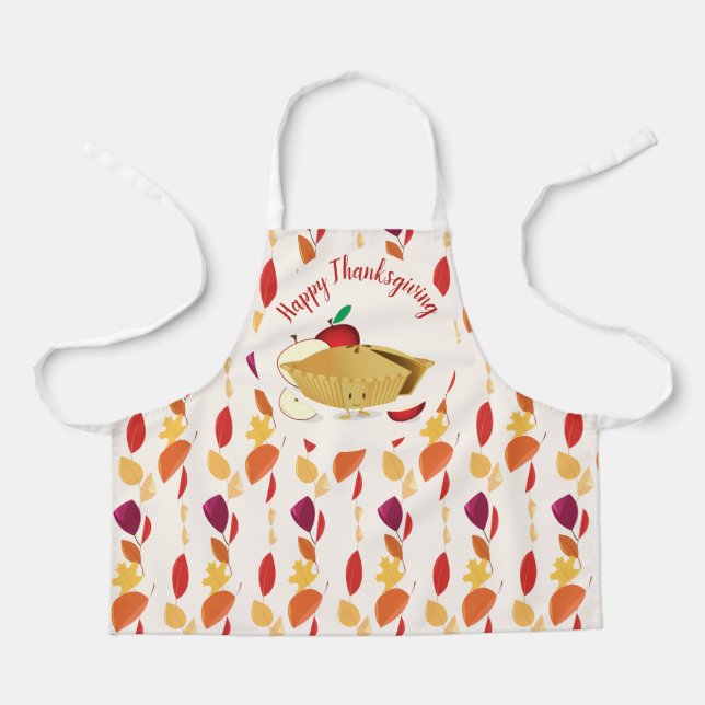 Tablier Bon thanksgiving Apple Pie Automne Feuilles de des (Recto)