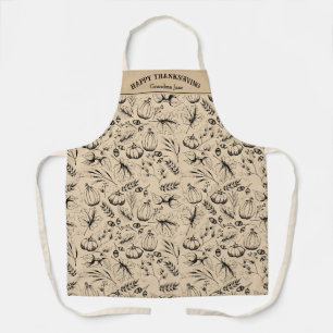 Tablier Bon thanksgiving d'or Automne Harvest Custom