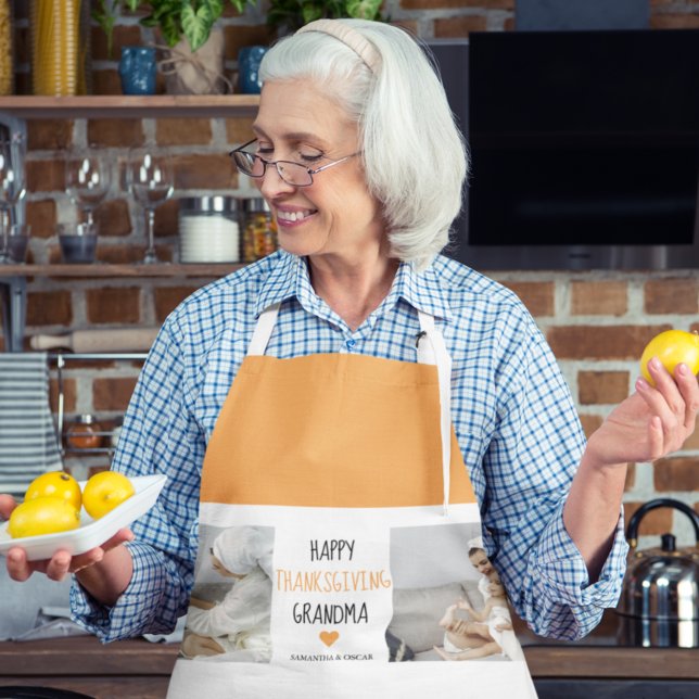 Tablier Bon thanksgiving photo Collage moderne grand-mère (Créateur téléchargé)
