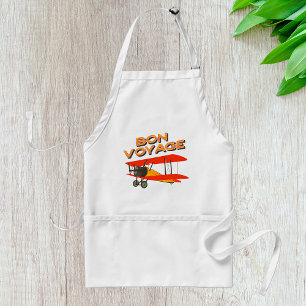 Tablier Bon Voyage Biplane Avion Vintage