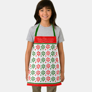 Tablier Bonbon de Noël personnalisé à la menthe poivrée