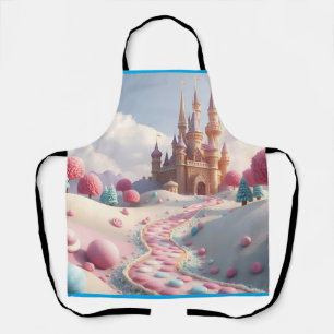 Tablier Bonbons Rose Neige Terre Fée Château