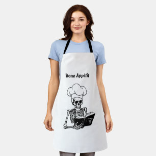 Tablier Bone Appétit Halloween Skeleton Chef Apron
