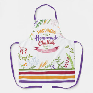 Tablier Bonheur fait maison Challah Floral & Rayures Avr