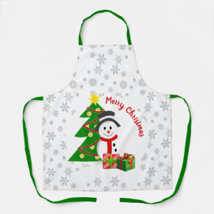 Tablier Bonhomme de neige de cuisson de vacances et arbre