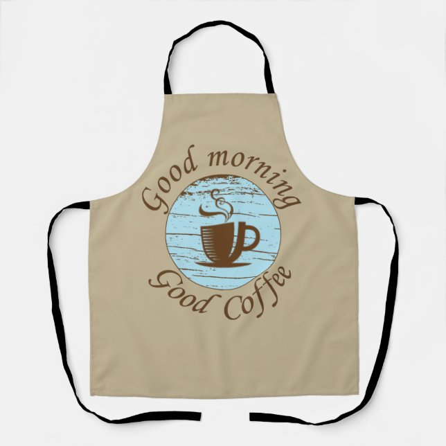 Tablier Bonjour amusant buveur de café citations (Recto)