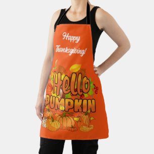Tablier Bonjour Citrouille Personnaliser d'automne Texte e