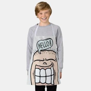 Tablier Bonjour drôle de dessin animé souriant mignon enfa
