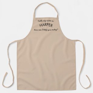 Tablier "Bonjour" Nom Entreprise Personnel Beige
