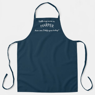 Tablier "Bonjour" Nom Entreprise Personnel   bleu marine