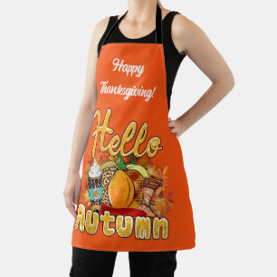 Tablier Bonjour Personnaliser d'automne Texte et couleur