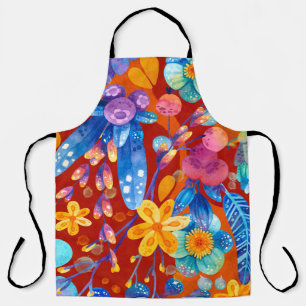 Tablier Bonjour Printemps Heure du bonheur, Fleurs Jaunes 
