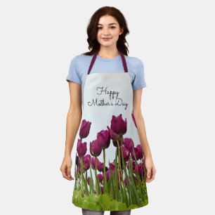 Tablier Bonne fête des mères, tulipes,
