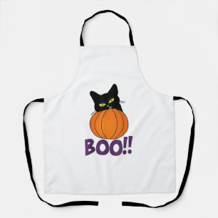 Tablier Boo Funny Jolly Chat Pékin Citrouille Halloween pa