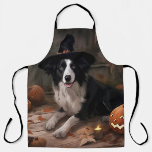 Tablier Border Collie Citrouilles Halloween Épouvantable