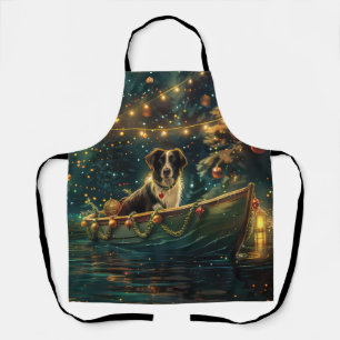 Tablier Bordure Collie Noël Festive Voyage