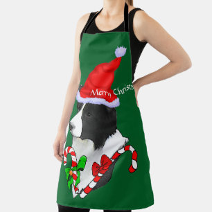 Tablier Bordure Collie Santa Hat Noël