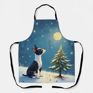 Tablier Boston Terrier Midnight Star-Gazing Noël