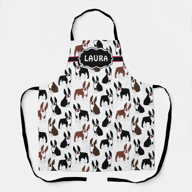 Tablier Boston Terriers pour Bostons Maman ou Papa (Recto)
